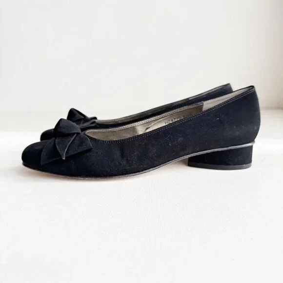 Vintage Ros Hommerson Bow Detail Fabric Upper Flats 8.5S - Picture 3 of 8